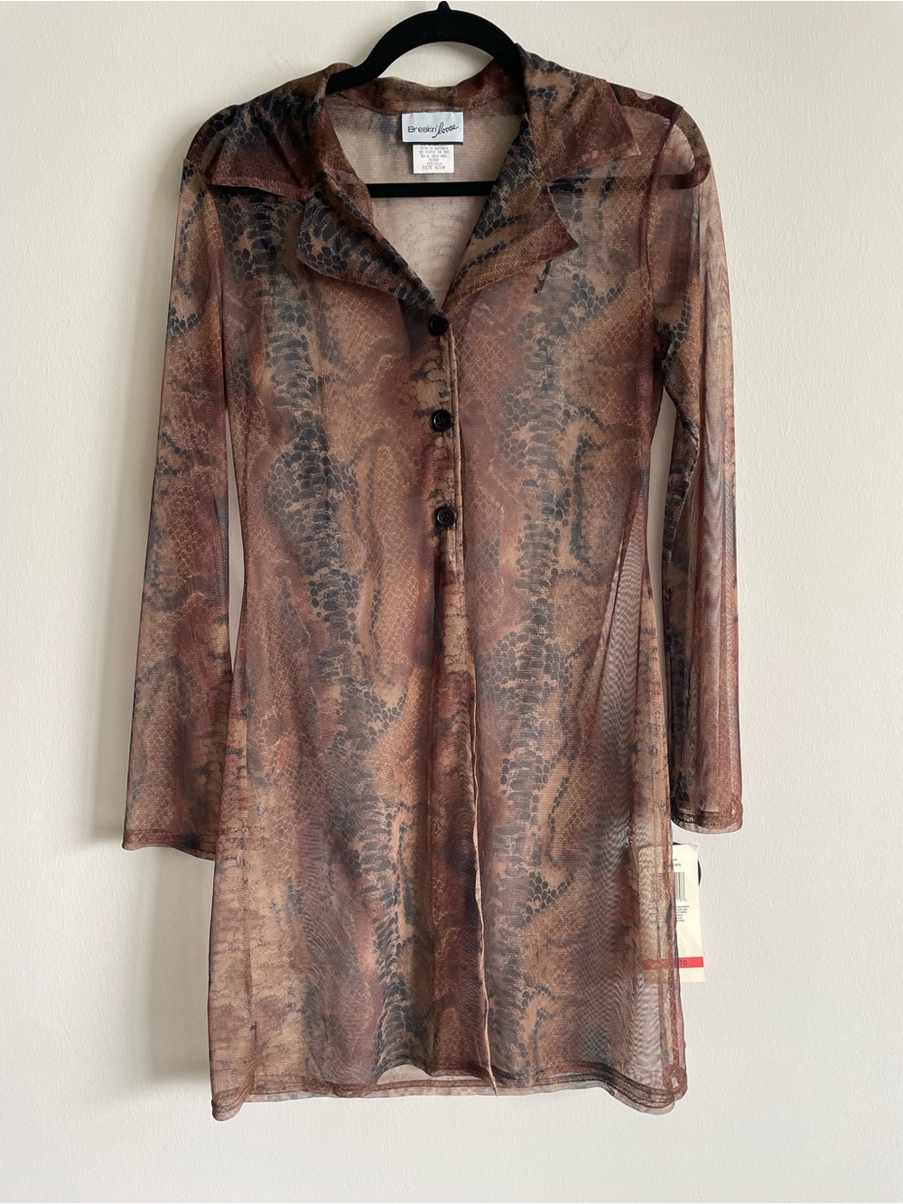 Vintage 90s Breakin' Loose Sheer Mesh Maxi Cardigan Duster Dress Whimsigoth 9/10